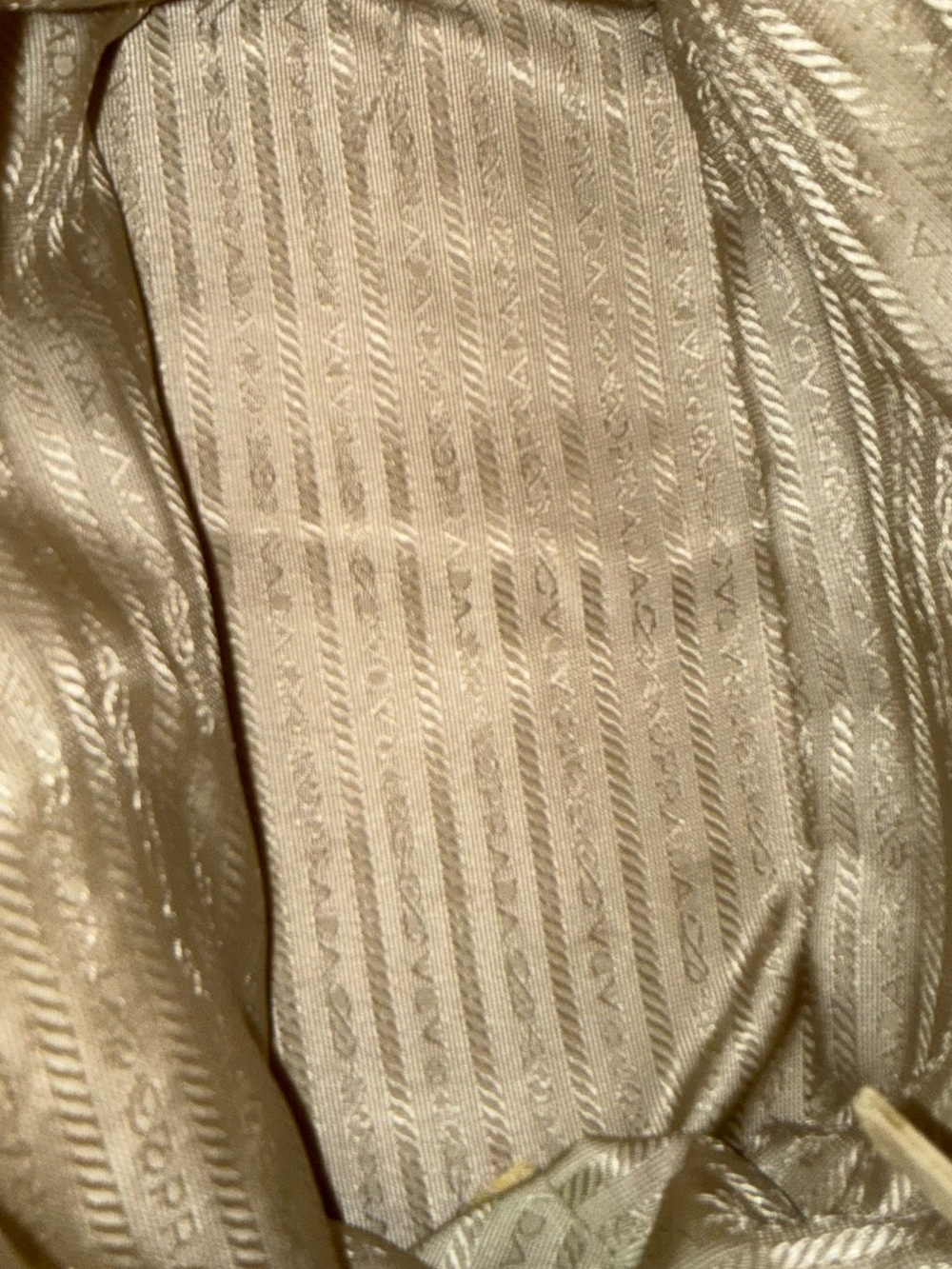 Prada Authentic Cream Nylon Purse with Tan Leather Handles - Picture 9 of 14